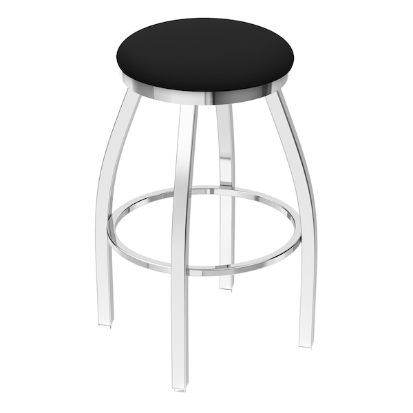 36" Swivel X-Tall Bar Stool, Chrome Finish, Black Vinyl Seat